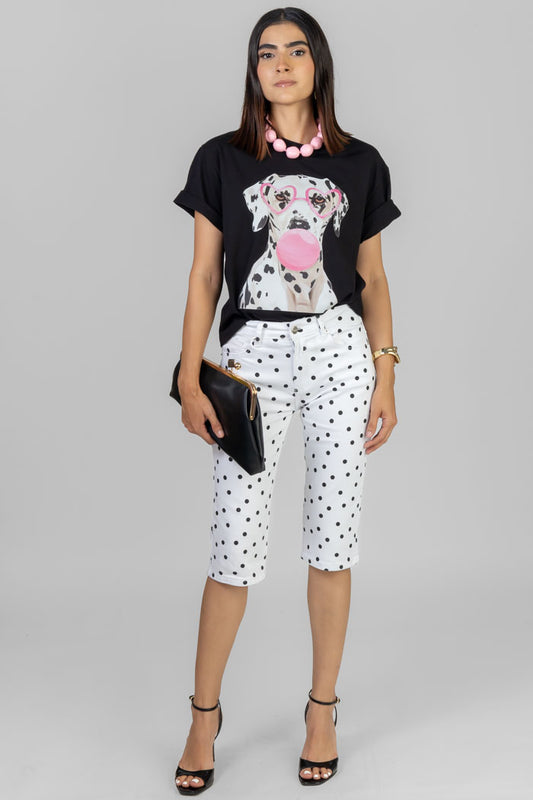 BLUSA ESTAMPADO DALMATA NEGRA