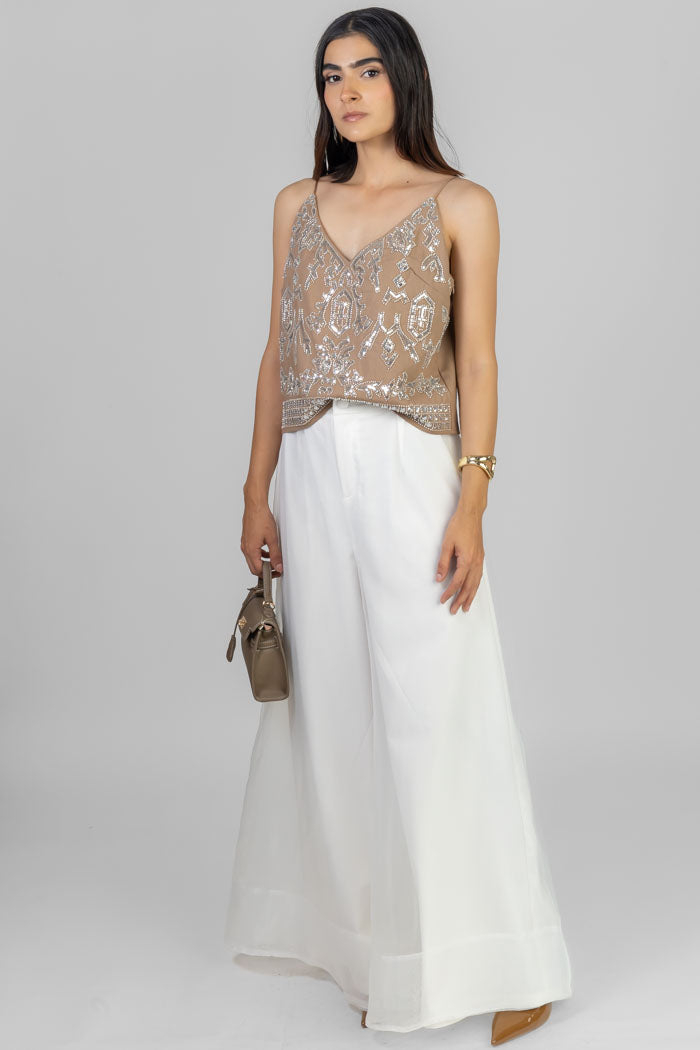 BLUSA BEIGE CON PEDRERÍA
