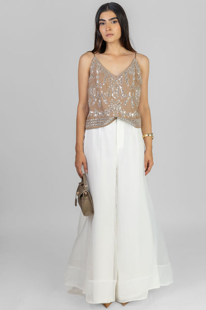 BLUSA BEIGE CON PEDRERÍA
