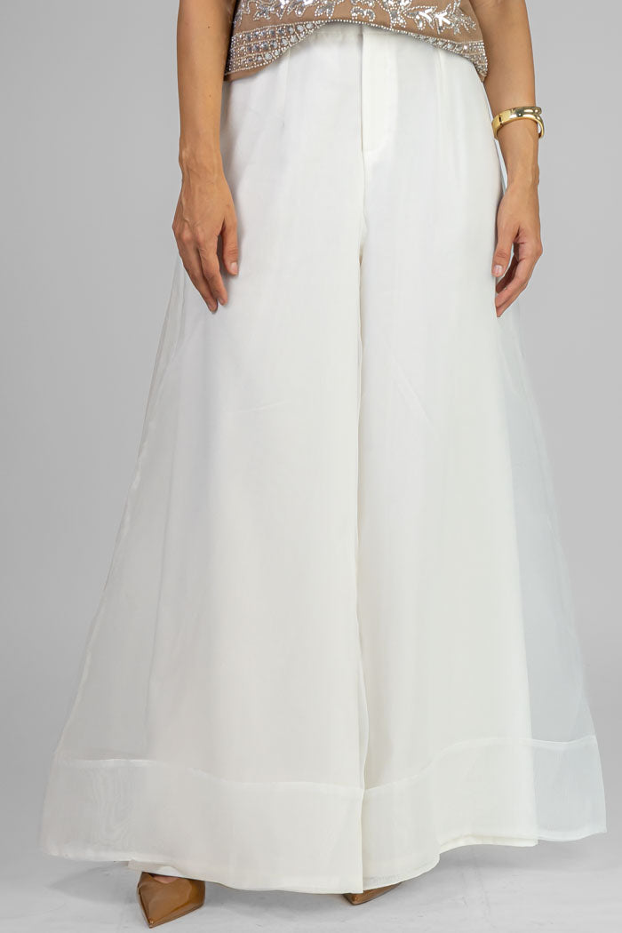 PANTALON BLANCO AMPLIO ELEGANTE
