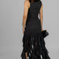 VESTIDO LARGO NEGRO VOLADOS