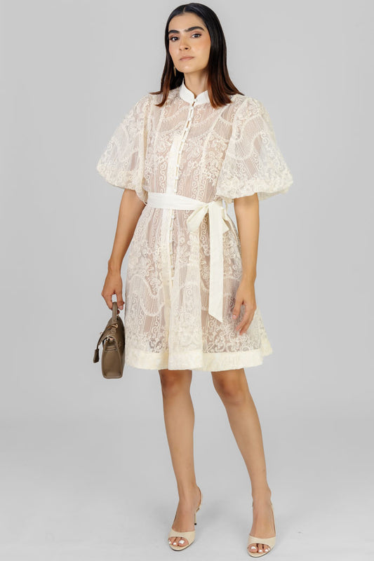 VESTIDO CORTO BORDADO