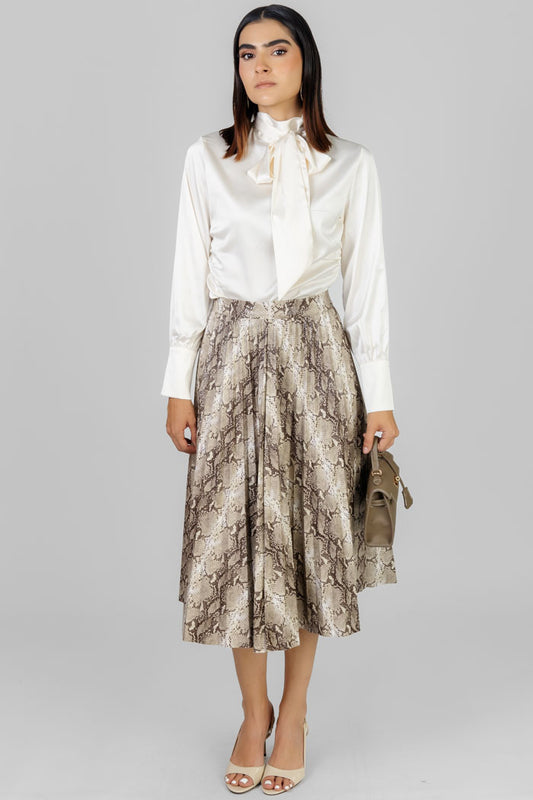 FALDA MIDI ESTAMPADO ANIMAL