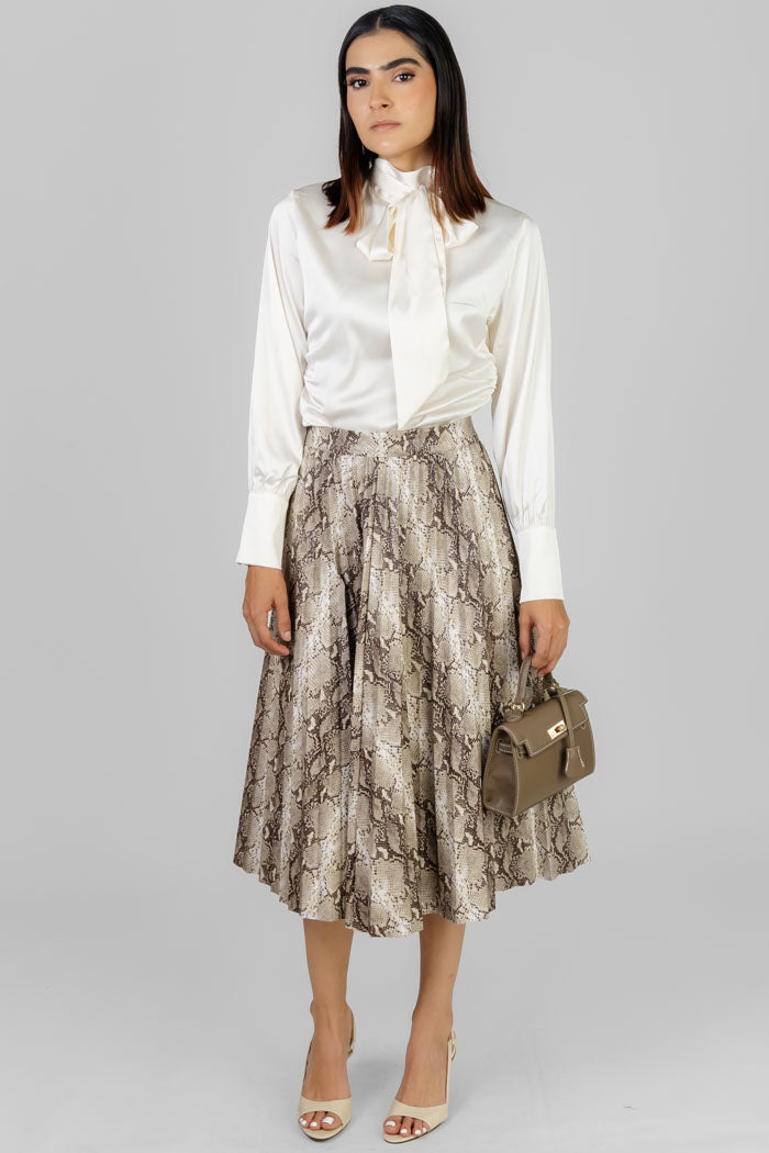 BLUSA SATINADA LAZO ELEGANTE