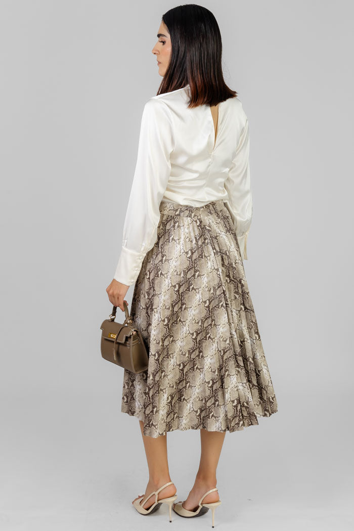 BLUSA SATINADA LAZO ELEGANTE