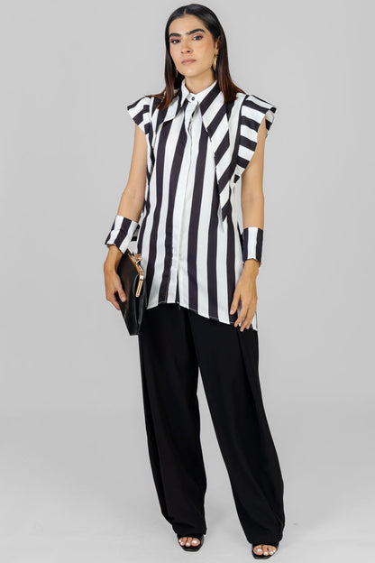 BLUSA RAYADA CUELLO CAMISERO