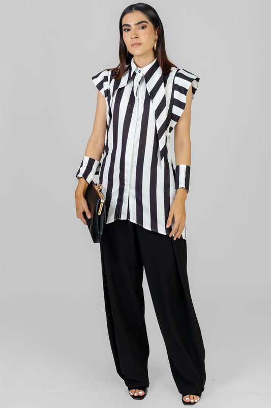 BLUSA RAYADA CUELLO CAMISERO