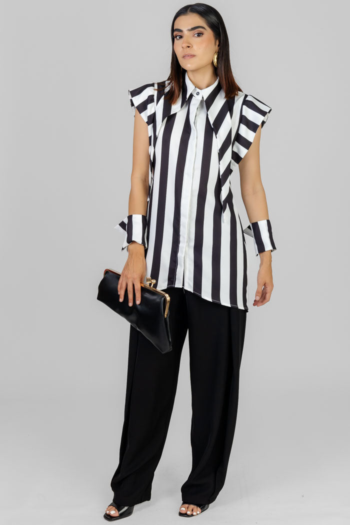 BLUSA RAYADA CUELLO CAMISERO