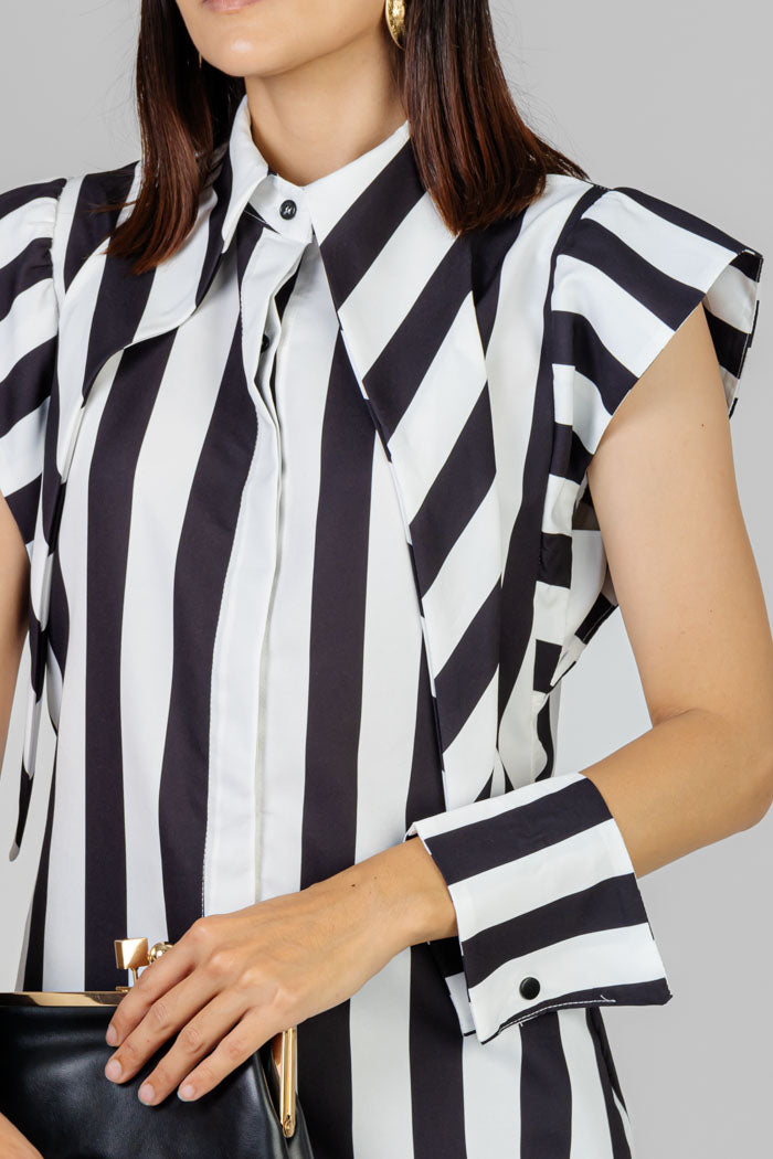 BLUSA RAYADA CUELLO CAMISERO