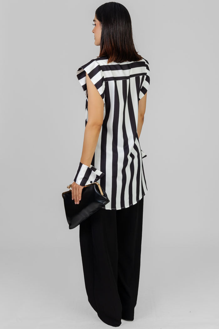 BLUSA RAYADA CUELLO CAMISERO