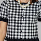 BLUSA A CUADROS CON VOLADOS