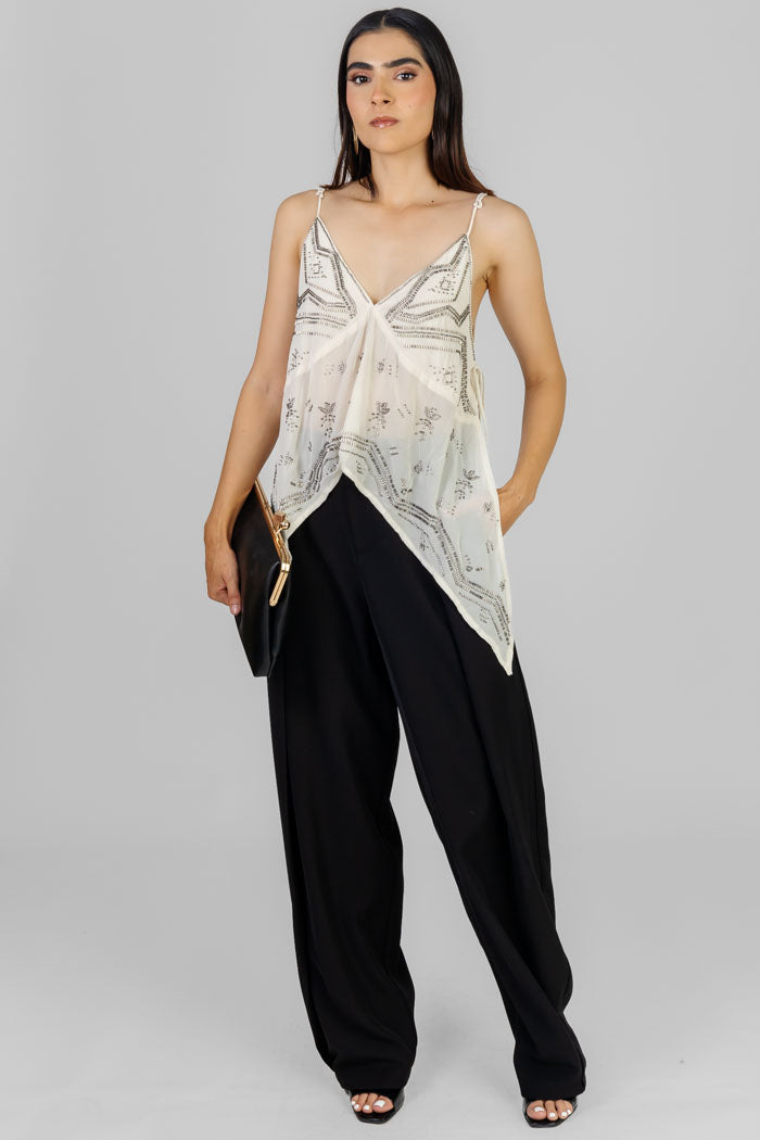 BLUSA TIPO LENCERA BORDADA