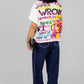 BLUSA ESTAMPADA CON PEDRERÍA