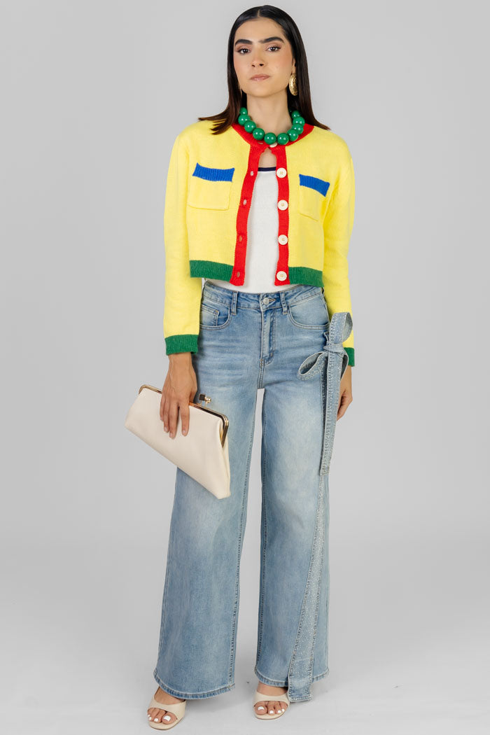 SUETER CROP COLOR BLOCK
