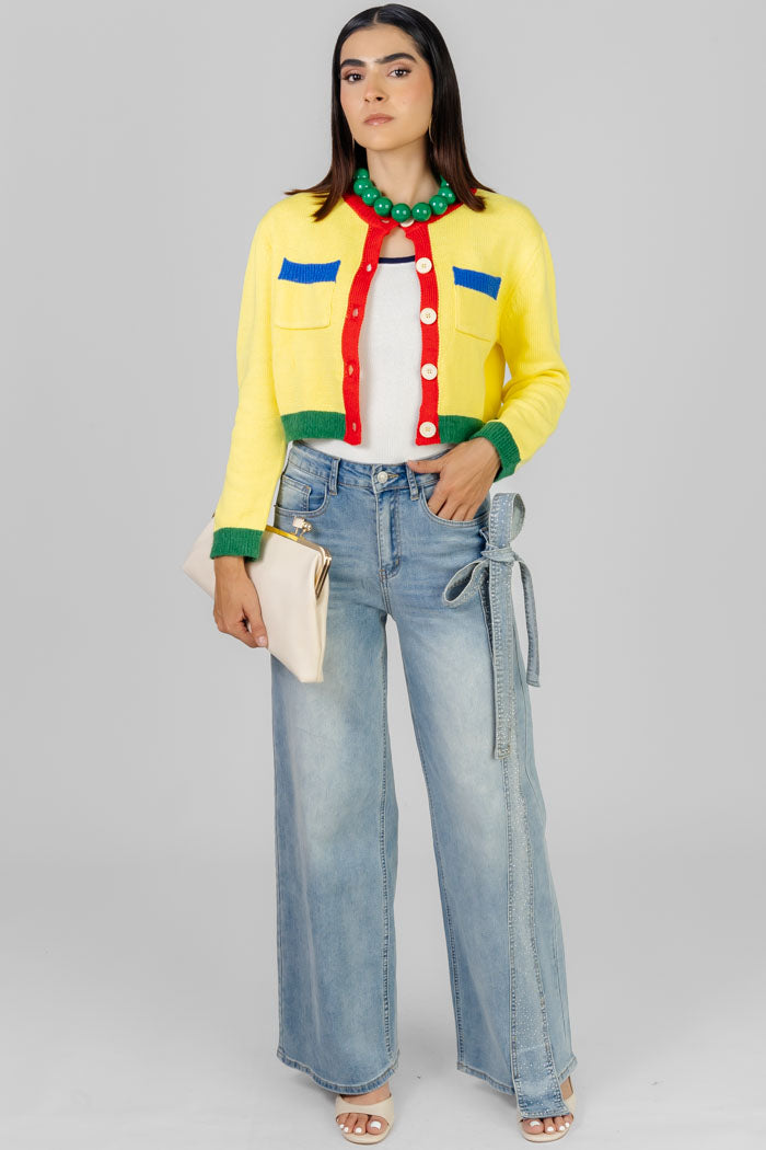 SUETER CROP COLOR BLOCK