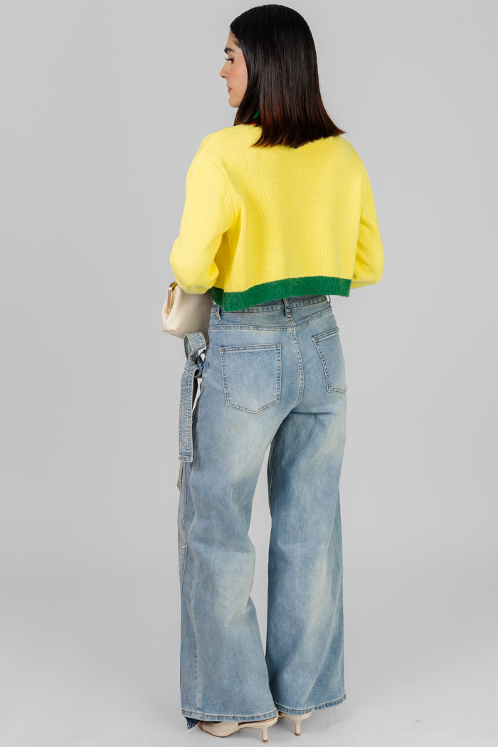 SUETER CROP COLOR BLOCK