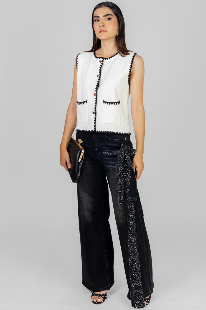 PANTALON JEANS CON LAZO