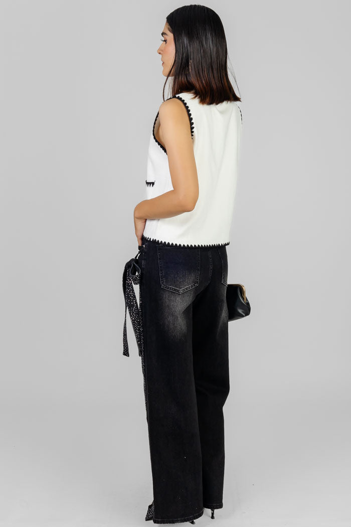 PANTALON JEANS CON LAZO