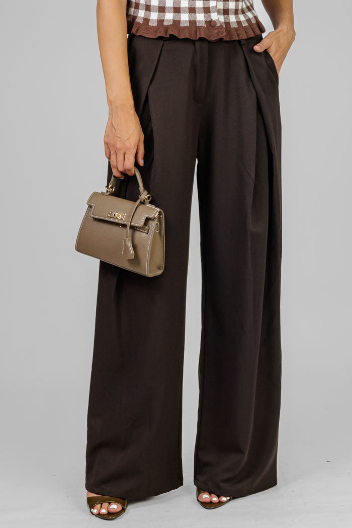 PANTALON WIDE LEG CHOCOLATE