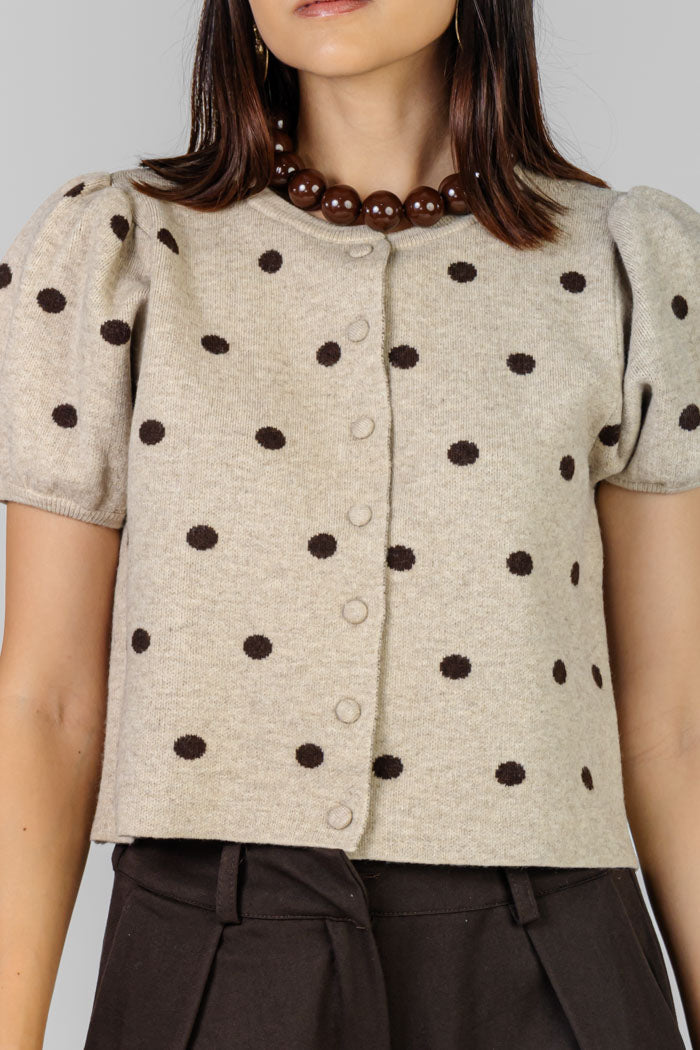 BLUSA PUNTOS MANGAS ABULLONADAS