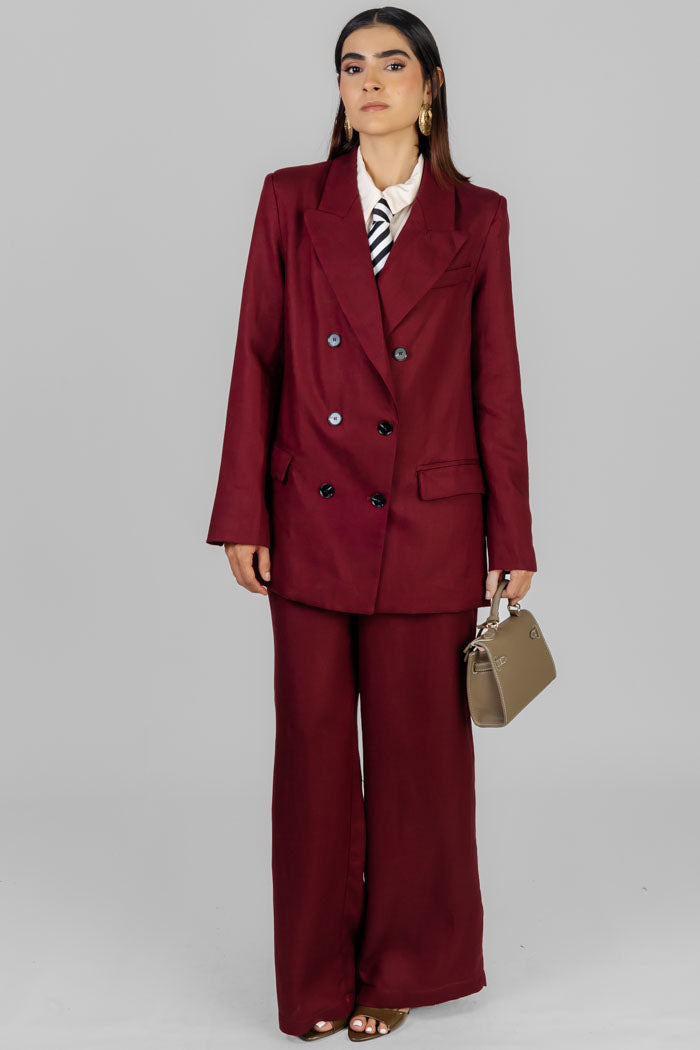 CONJUNTO SASTRE VINO ELEGANTE