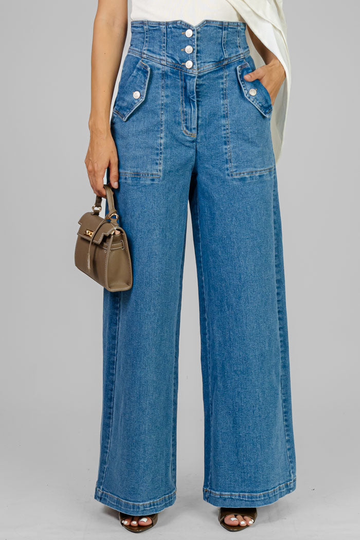 PANTALON JEANS TIRO ALTO
