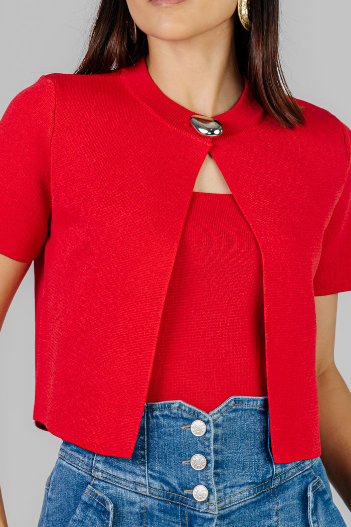 BLUSA ROJA CORTA