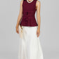 BLUSA VINO CON LAZOS