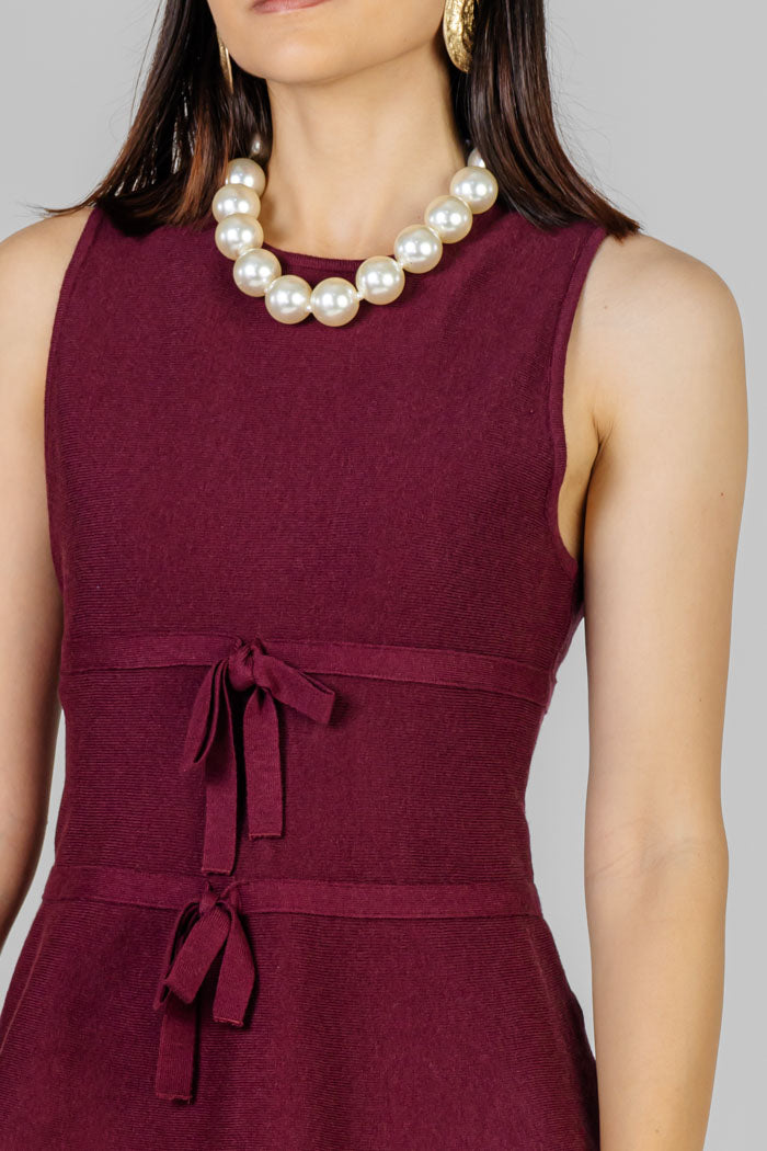 BLUSA VINO CON LAZOS