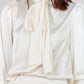 BLUSA SATINADA CUELLO LAZO