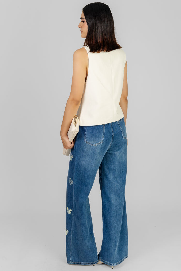 BLUSA ESTILO MILITAR CREMA