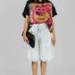 PLAYERA NEGRA ESTAMPADA OVERSIZE
