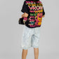 PLAYERA NEGRA ESTAMPADA OVERSIZE