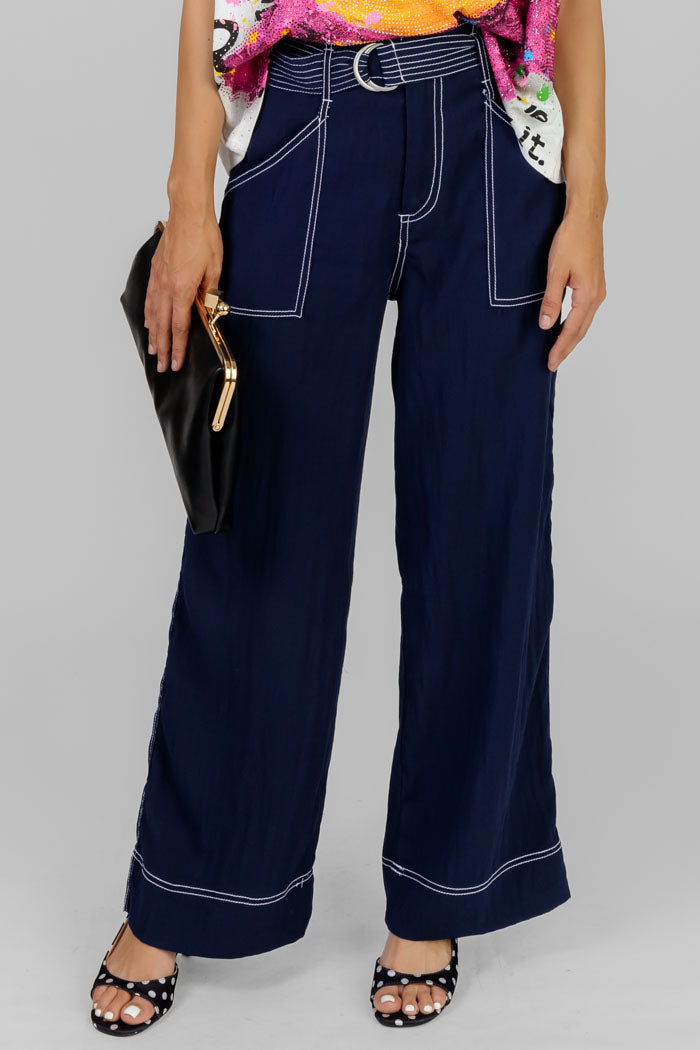 PANTALON AZUL CON PESPUNTES