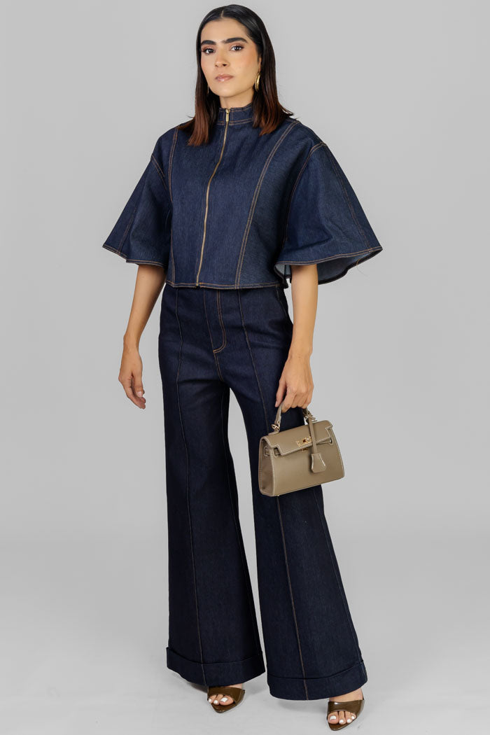 CONJUNTO DENIM CIERRE FRONTAL