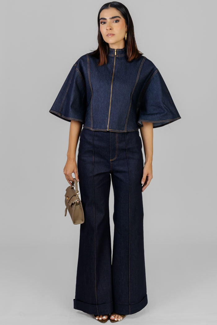 CONJUNTO DENIM CIERRE FRONTAL