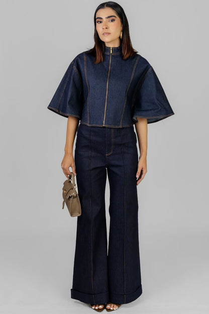 CONJUNTO DENIM CIERRE FRONTAL