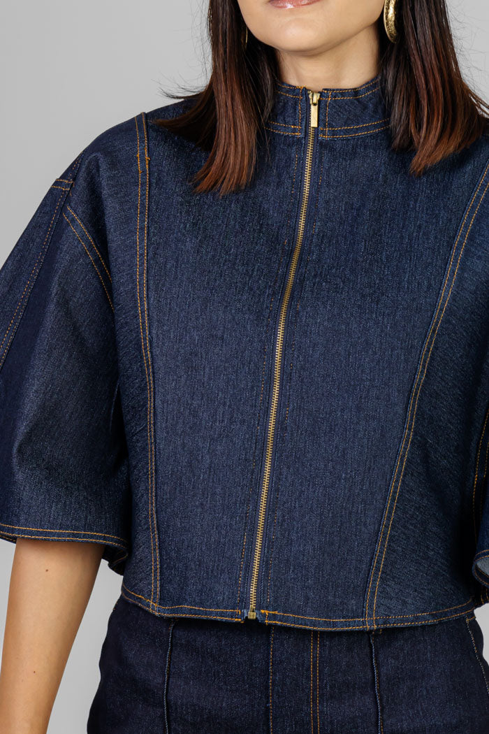 CONJUNTO DENIM CIERRE FRONTAL