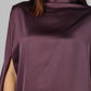 BLUSA SATINADA ASIMÉTRICA PÚRPURA