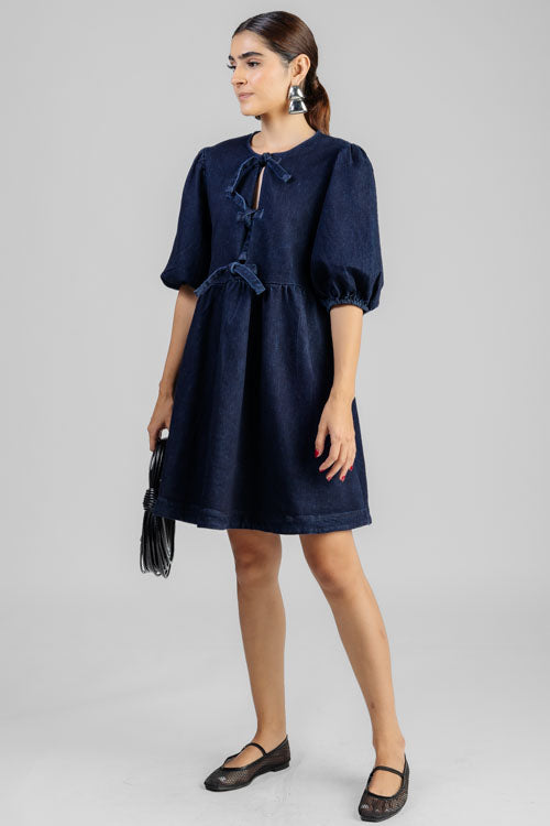 VESTIDO DENIM LAZOS AJUSTABLES