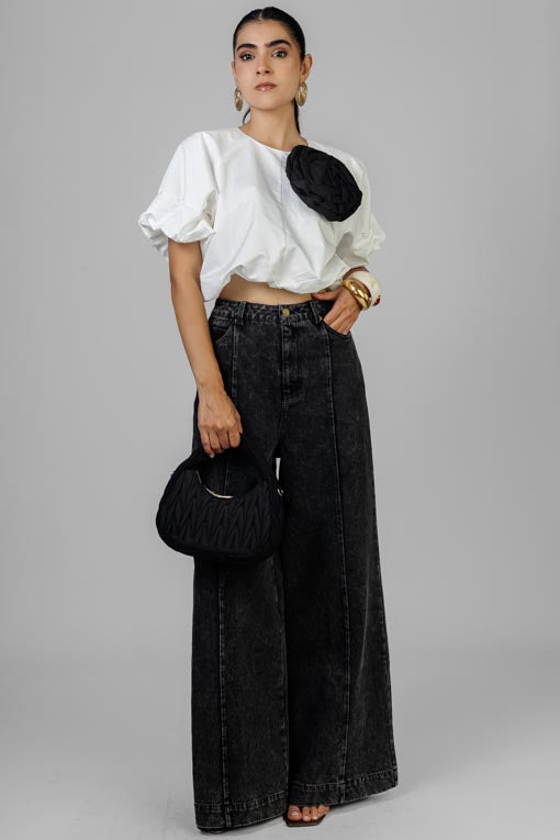 TOP FLOR NEGRO