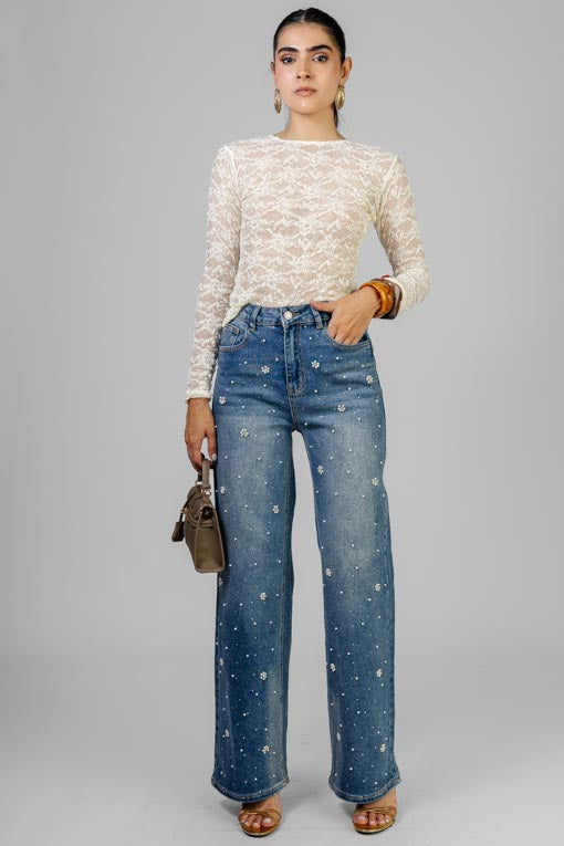 PANTALON PERLAS Y CRISTALES