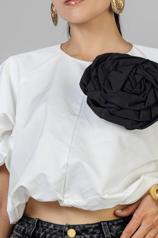 TOP FLOR NEGRO