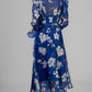 VESTIDO AZUL MIDI FLORAL