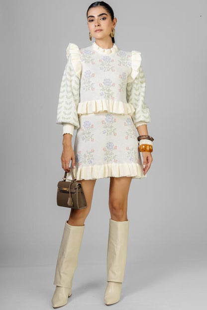 CONJUNTO TEJIDO FLORES