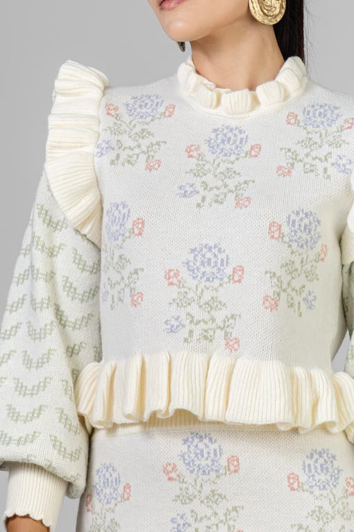CONJUNTO TEJIDO FLORES