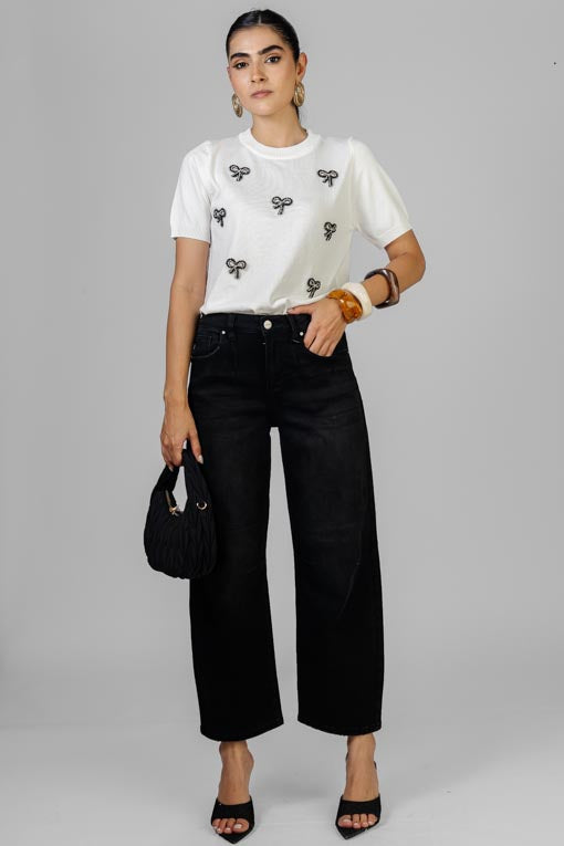 BLUSA MOÑITOS NEGRO