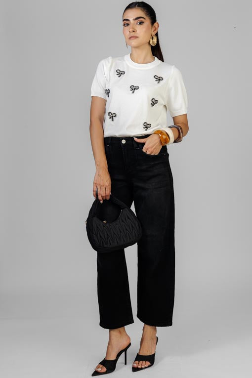 BLUSA MOÑITOS NEGRO