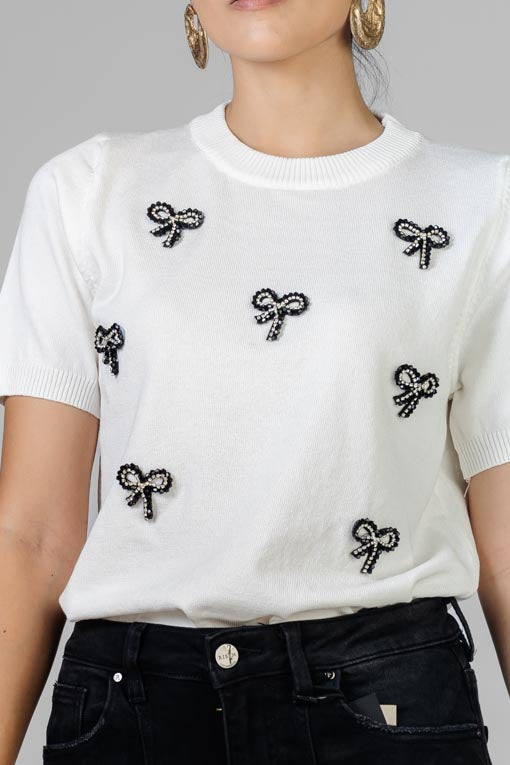 BLUSA MOÑITOS NEGRO