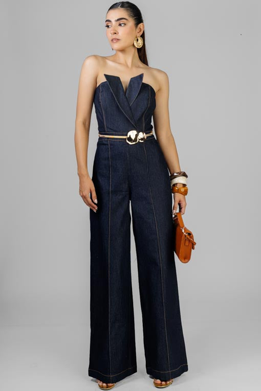 PALAZZO STRAPLESS DENIM